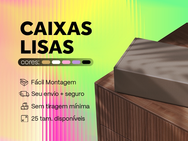 caixas de papelão lisas e coloridas - a partir de uma unidade
