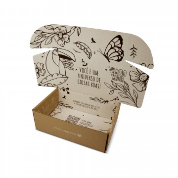 Caixa de Papelão Sedex 03 (27x18x09 Coleção Florescer com Interior para Colorir