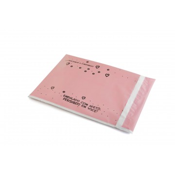 Envelope de Segurança Rosa M 31x40 Biodegradável, sem bolha.