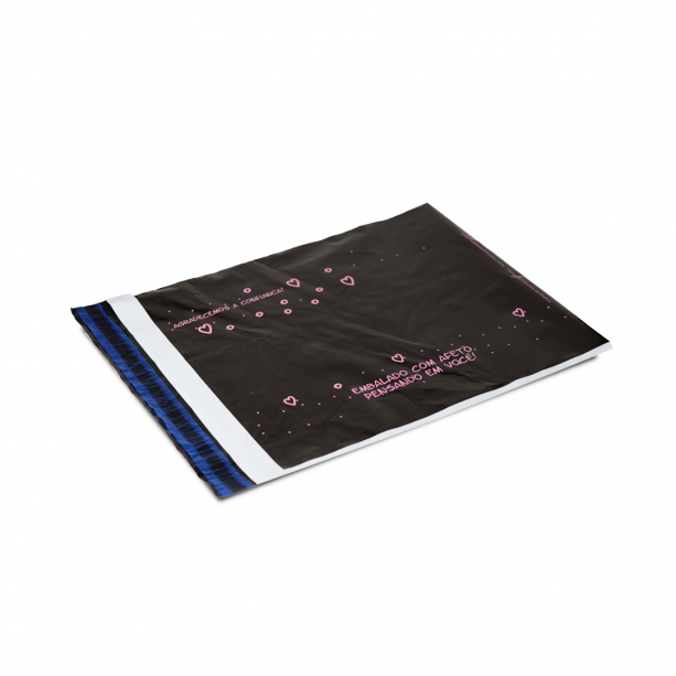 Envelope de Segurança Preto M 31x40 Biodegradável, sem bolha.