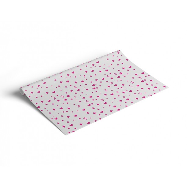 Papel Seda Afetivo Impressão Padrão Rosa 31x46