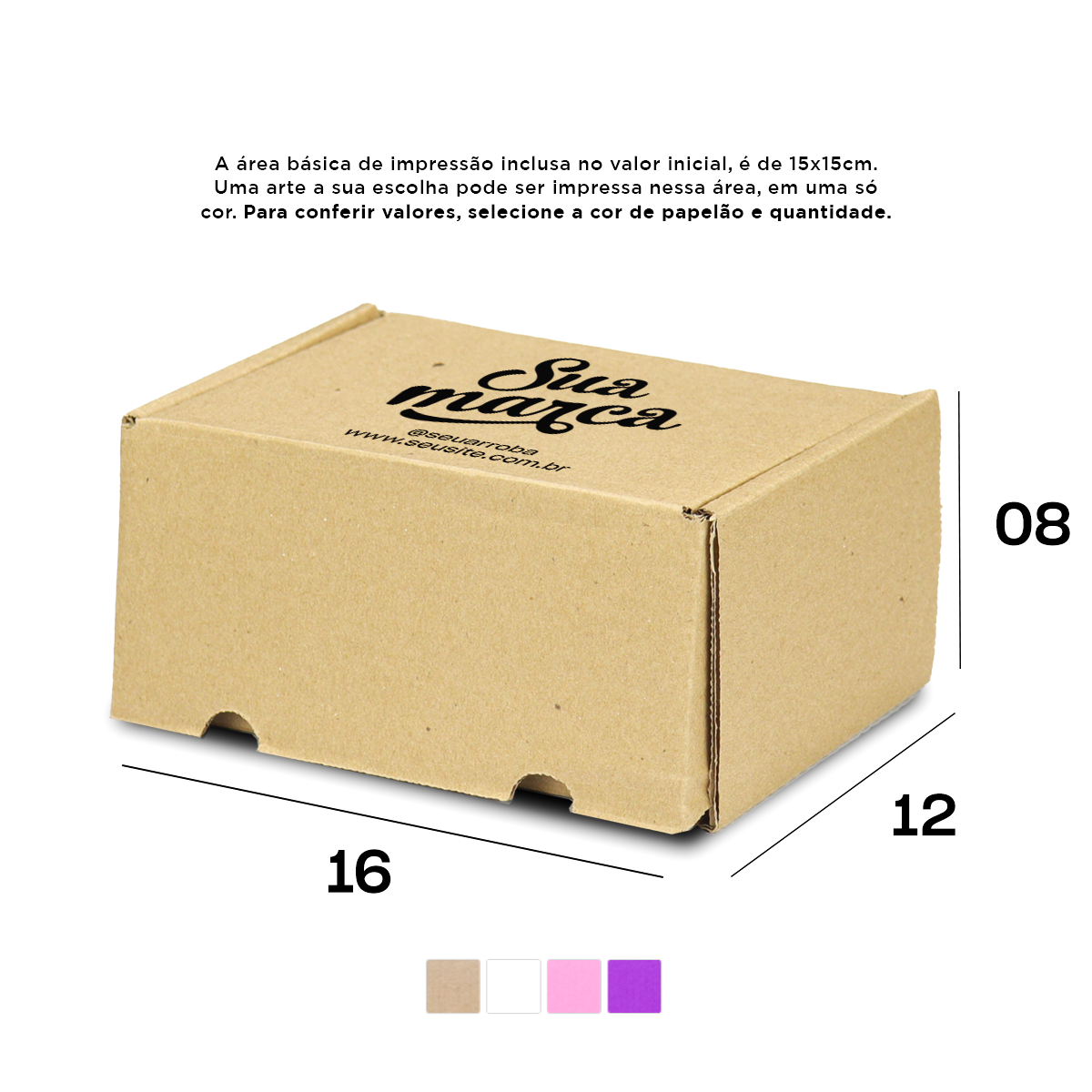Caixa de Papelão Personalizada (16x12x08) Sedex 01
