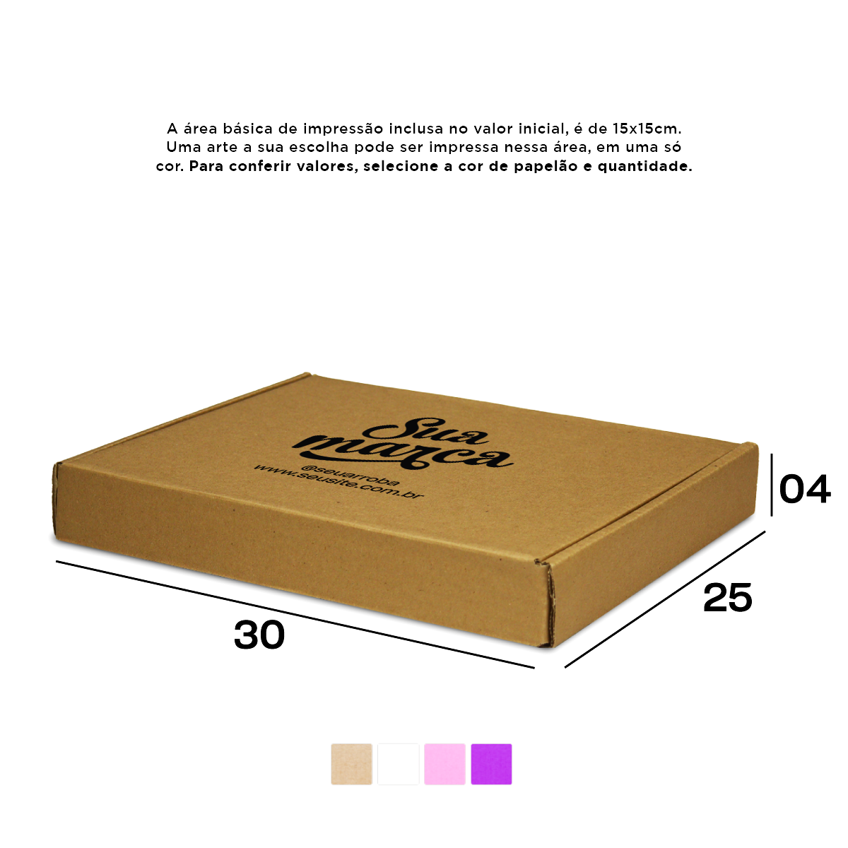 Caixa de Papelão Personalizada (30x25x04) Sedex 02