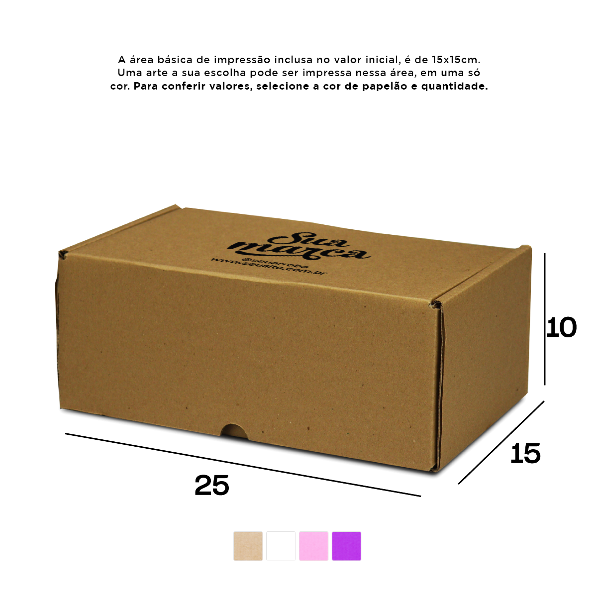 Caixa de Papelão Personalizada (25x15x10) Sedex 11