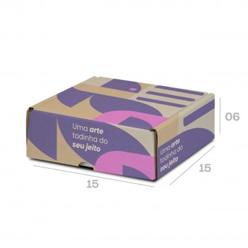 Caixa de Papelão Personalizada Colorida tam: 09 - 15x15x06