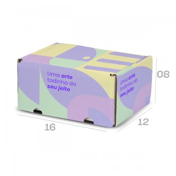 Caixa de Papelão Personalizada Colorida tam: 01 - 16x12x08