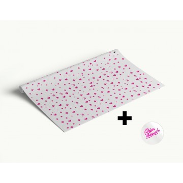 Papel SEDA Impressão Padrão 31x46 com adesivo Psiu Cheguei