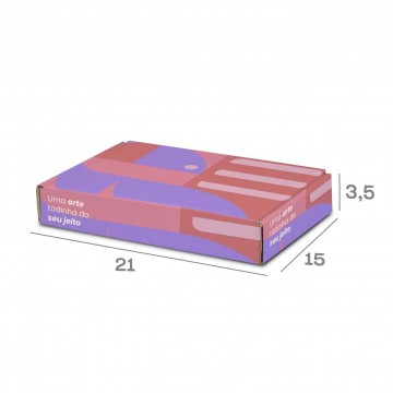 Caixa de Papelão Personalizada Colorida tam: 15 - 21x15x3,5