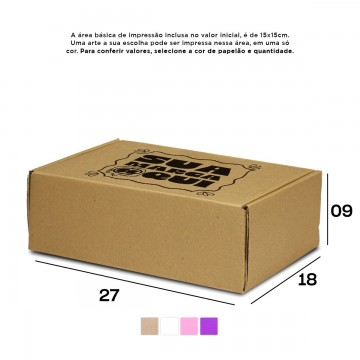 Caixa de Papelão Personalizada (27x18x09) Sedex 03