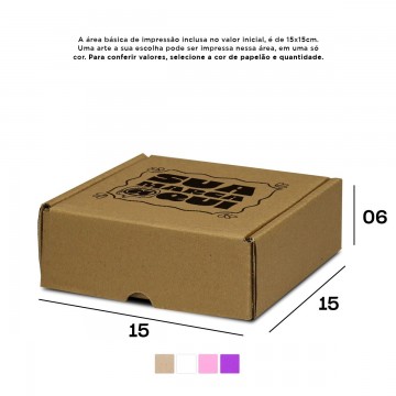 Caixa de Papelão Personalizada (15x15x06) Sedex 09