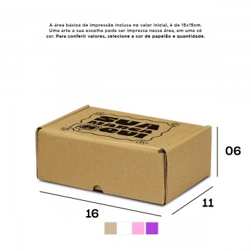 Caixa de Papelão Personalizada (16x11x06) Sedex 13