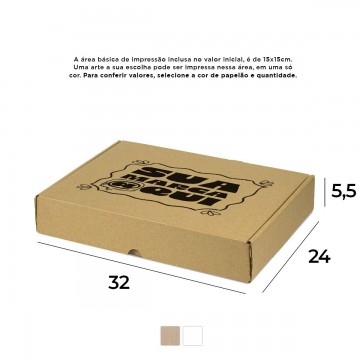 Caixa de Papelão Personalizada (32x24x5,5) Sedex 18