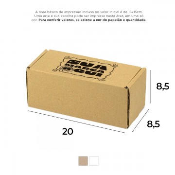 Caixa de Papelão Personalizada (20x8,5x8,5) Sedex 25