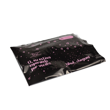 Envelope de Segurança Preto M 31x40 Biodegradável, sem bolha.