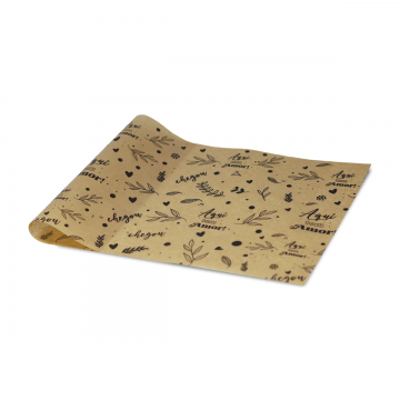 Papel Seda Afetivo Kraft 30x50 Impressão Padrão