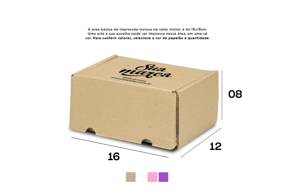 Caixa de Papelão Personalizada (16x12x08) Sedex 01
