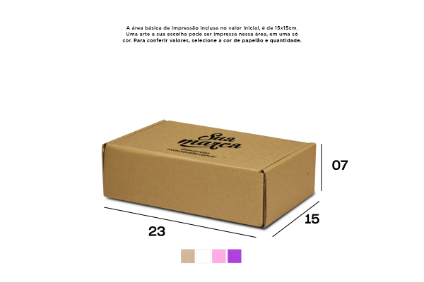 Caixa de Papelão Personalizada (23x15x07) Sedex 05