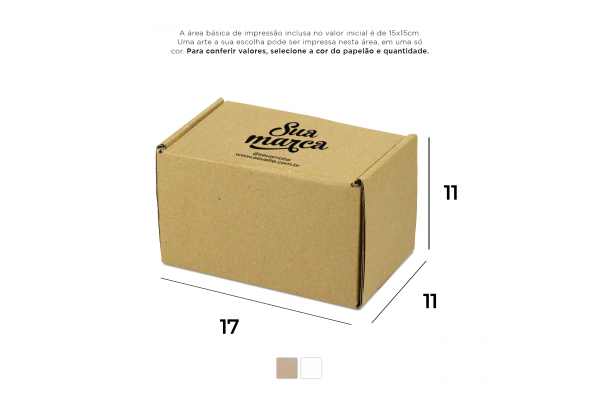 Caixa de Papelão Personalizada (17x11x11) Sedex 24