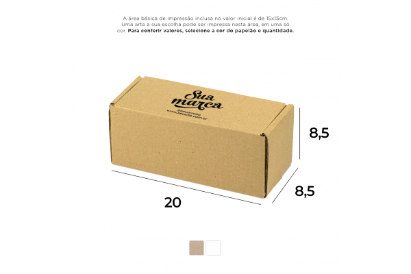 Caixa de Papelão Personalizada (20x8,5x8,5) Sedex 25
