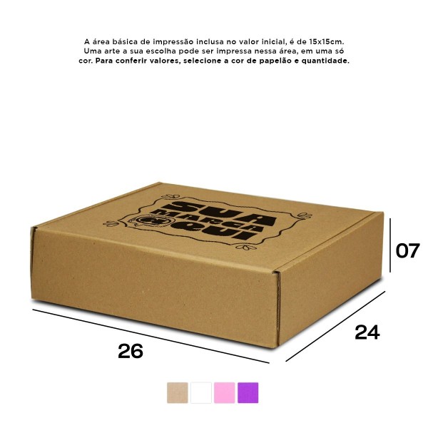 Caixa de Papelão Personalizada (26x24x07) Sedex 04