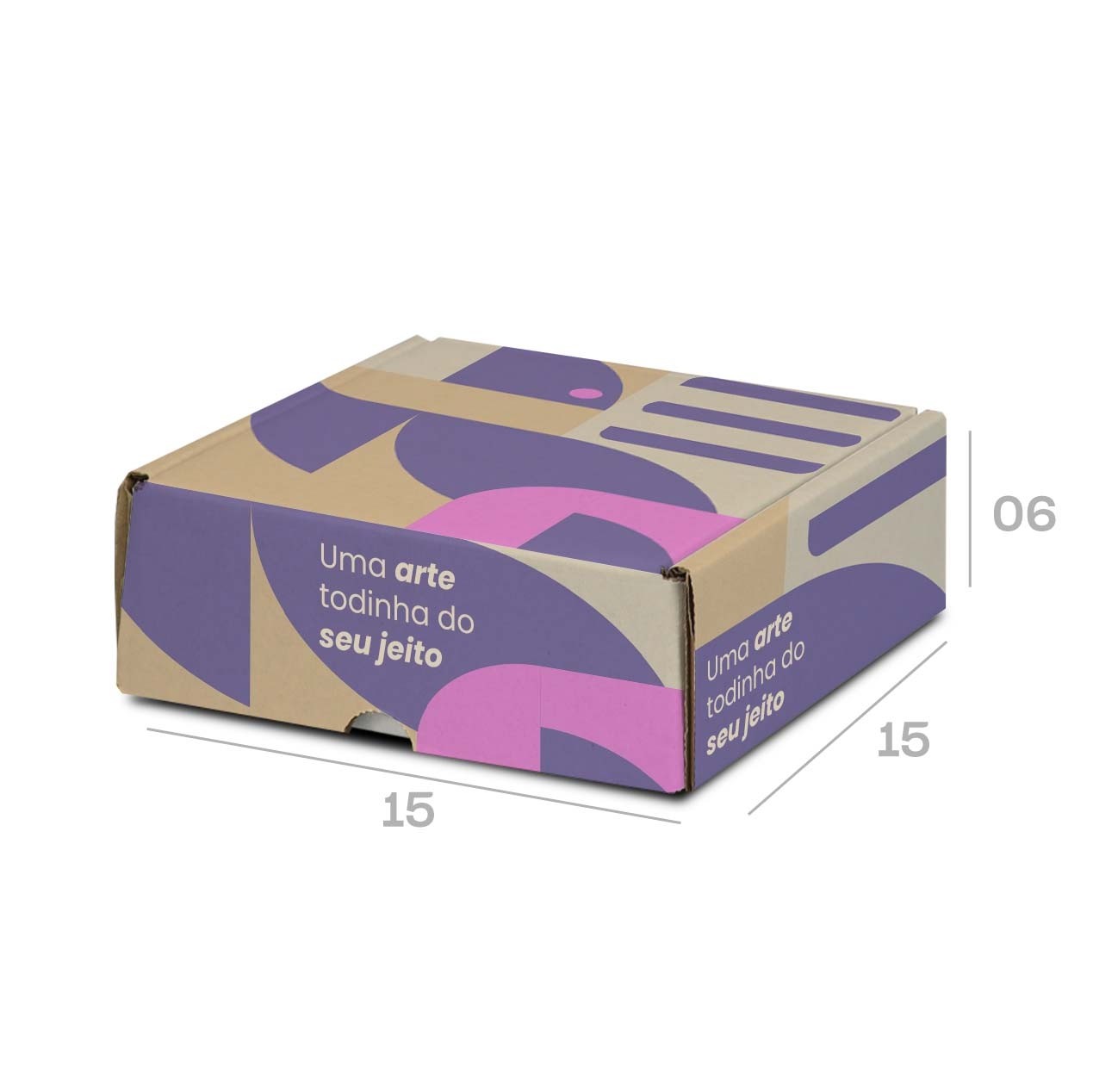 Caixa de Papelão Personalizada Colorida tam: 09 - 15x15x06