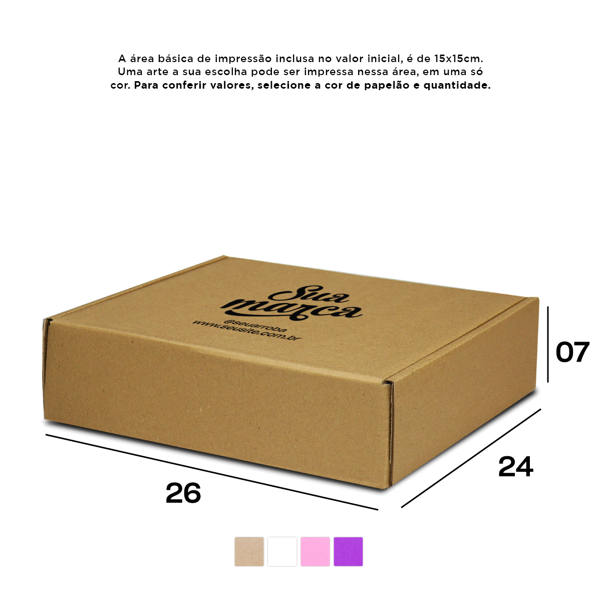 Caixa de Papelão Personalizada (26x24x07) Sedex 04 - MODELO