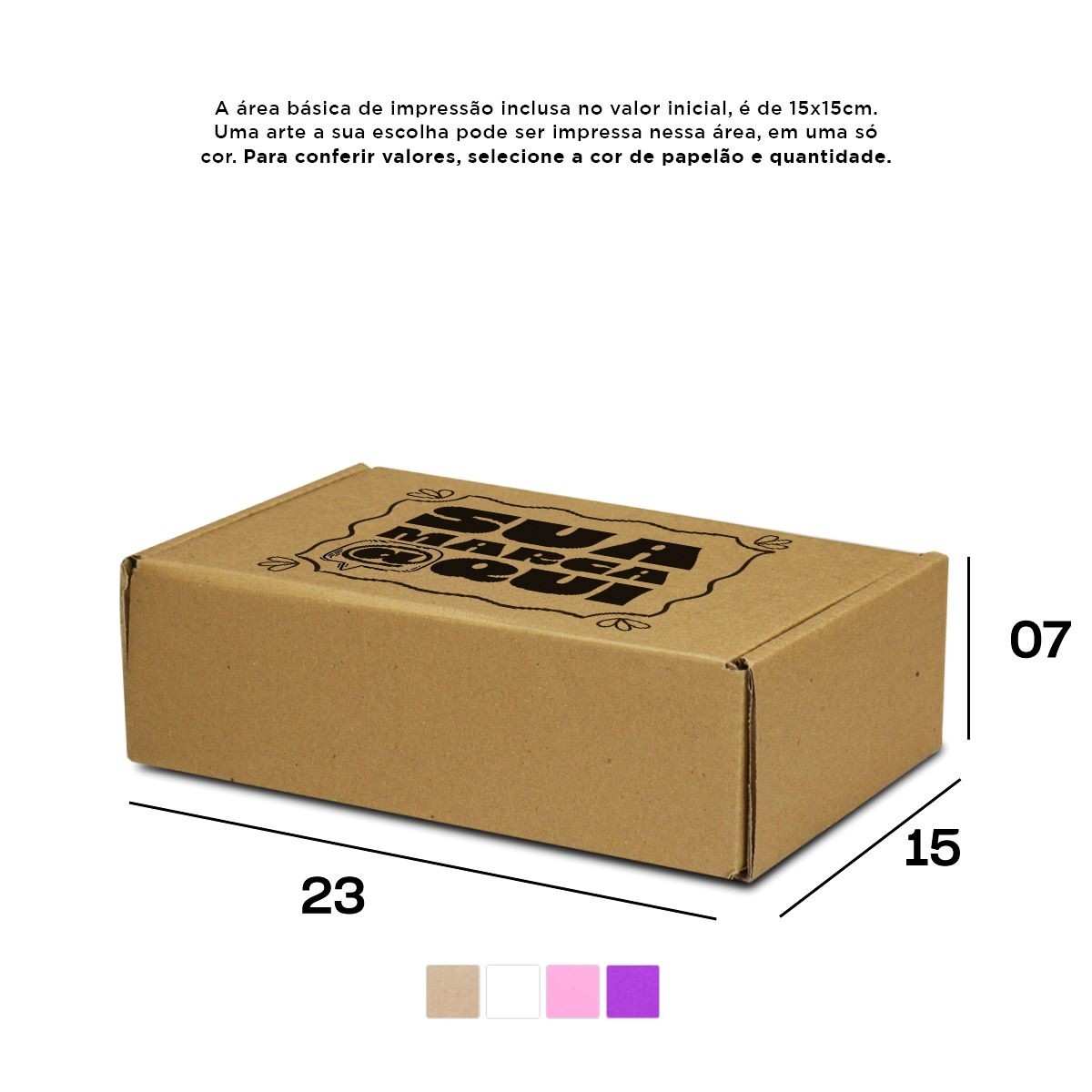 Caixa de Papelão Personalizada (23x15x07) Sedex 05