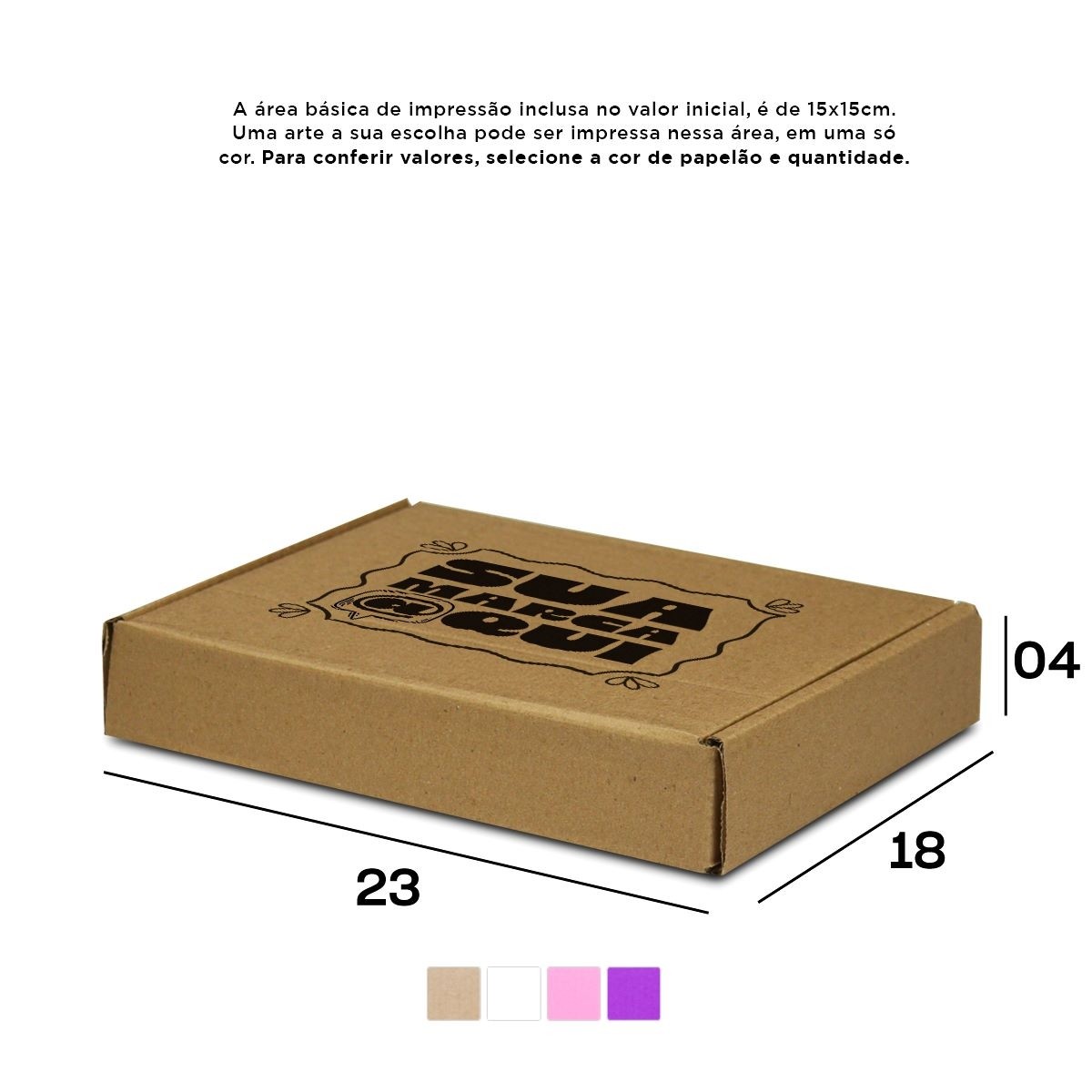 Caixa de Papelão Personalizada (23x18x4) Sedex 12