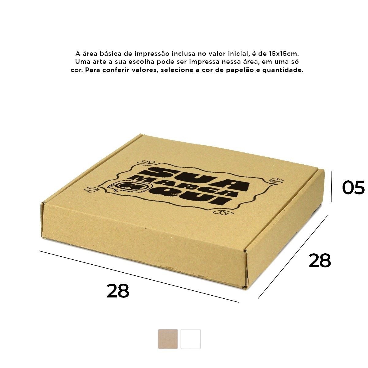 Caixa de Papelão Personalizada (28x28x05) Sedex 21