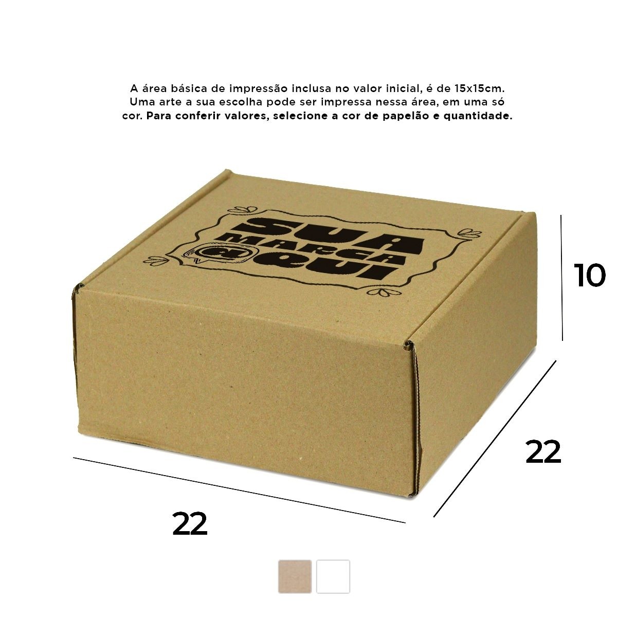 Caixa de Papelão Personalizada (22x22x10) Sedex 22