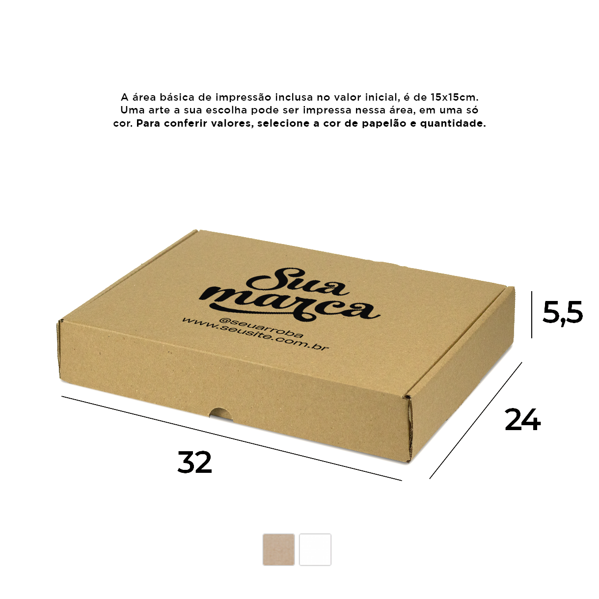 Caixa de Papelão Personalizada (32x24x5,5) Sedex 18