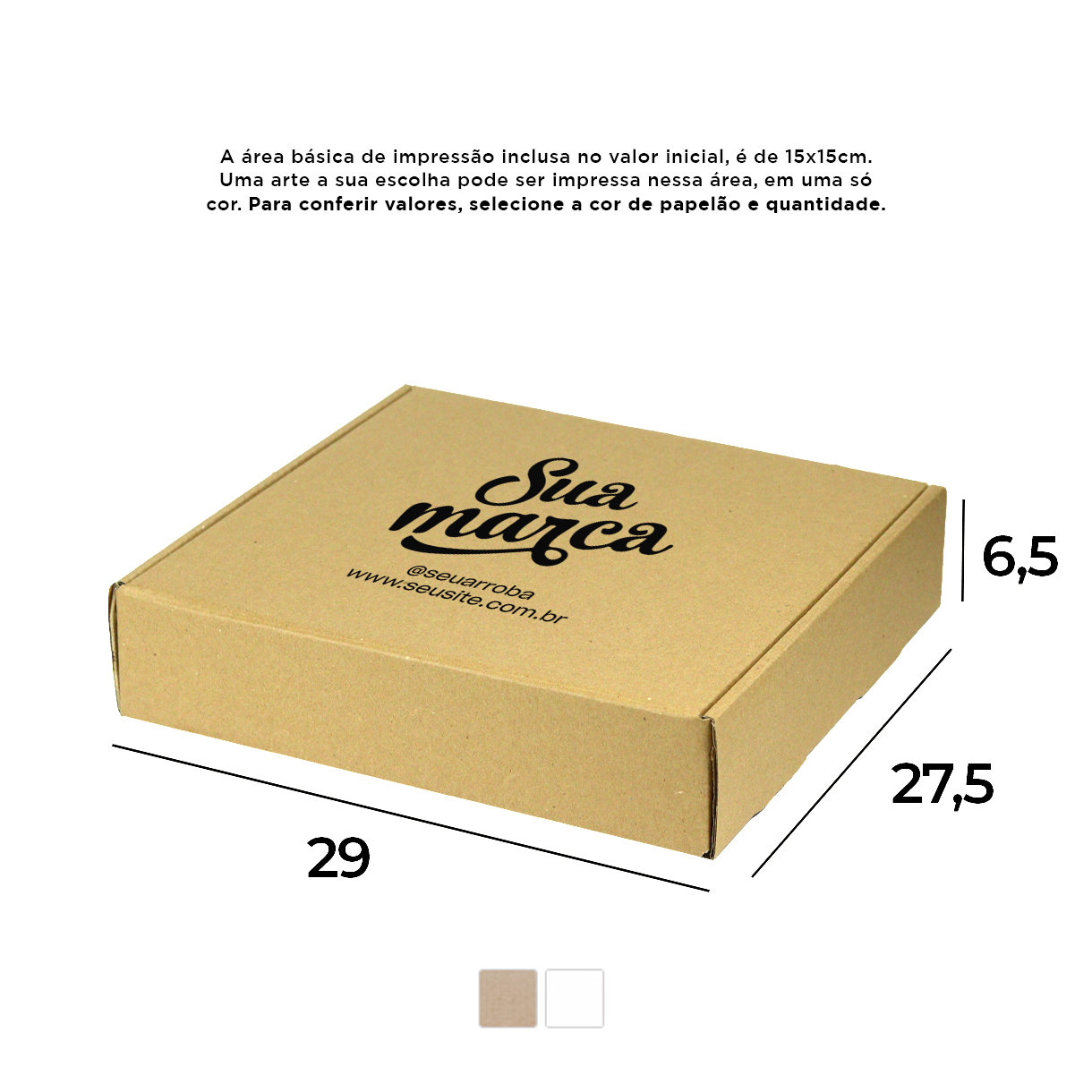 Caixa de Papelão Personalizada (29x27,5x6,5) Sedex 19