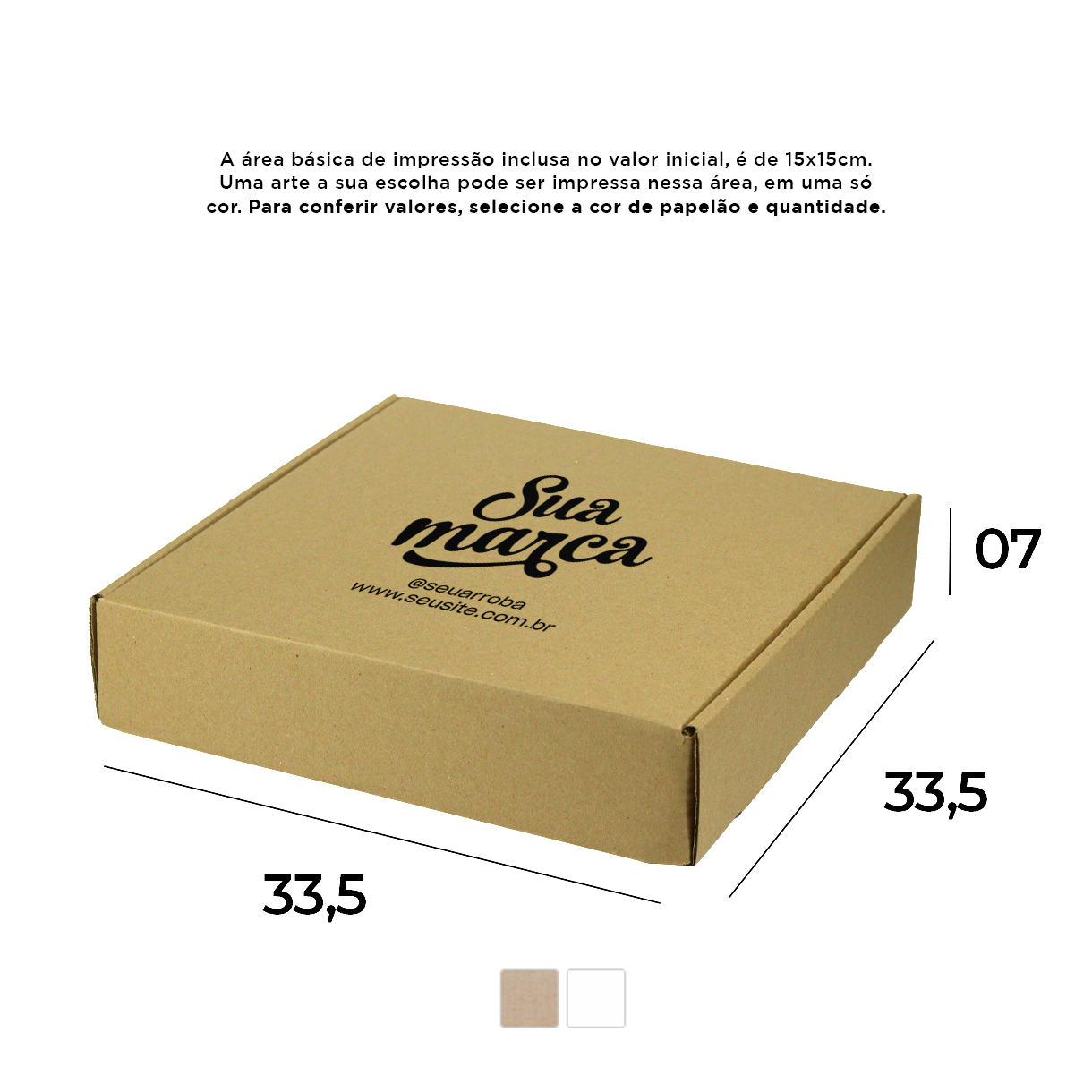 Caixa de Papelão Personalizada (33,5x33,5x7) Sedex 20