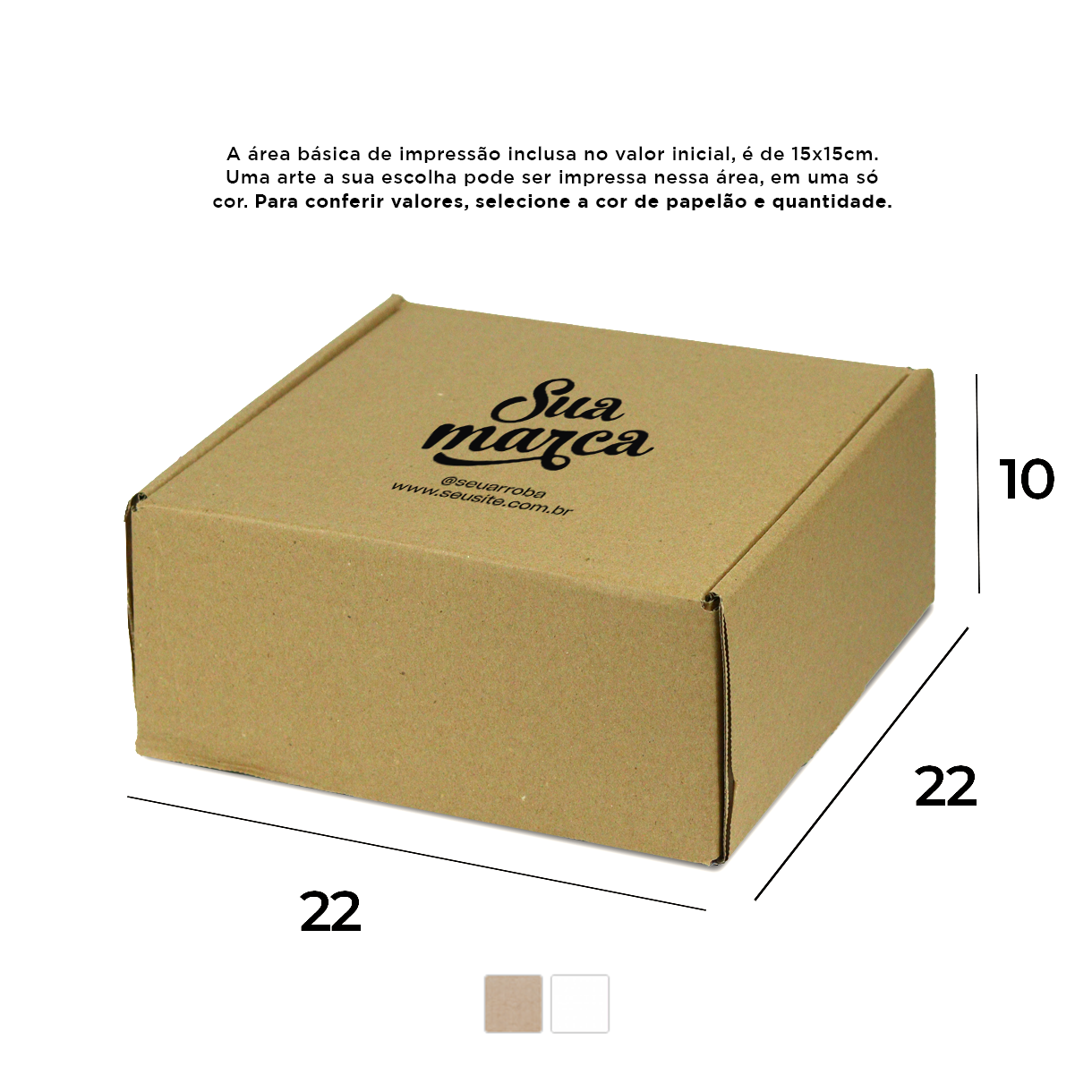 Caixa de Papelão Personalizada (22x22x10) Sedex 22