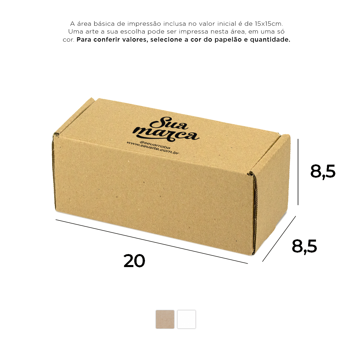 Caixa de Papelão Personalizada (20x8,5x8,5) Sedex 25